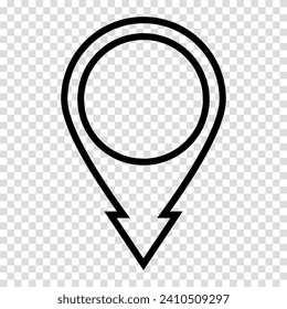 Location pin map icon. Flat design. Vector illustration sign on a transparent background.