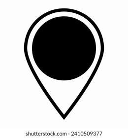Location pin map icon. Flat design. Vector illustration sign on a white isolated background.