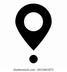 Location pin map icon. Flat design. Vector illustration sign on a white isolated background.