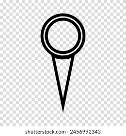 Location pin map icon. Flat design. Vector illustration sign on a transparent background.
