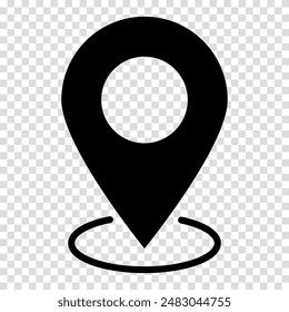 Location pin map icon. Flat design. Vector illustration sign on a transparent background.