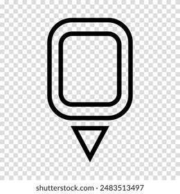 Location pin map icon. Flat design. Vector illustration sign on a transparent background.
