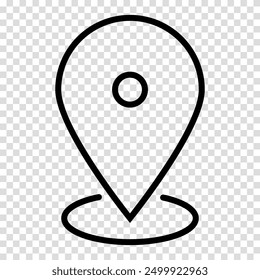Location pin map icon. Flat design. Vector illustration sign on a transparent background.
