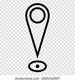 Location pin map icon. Flat design. Vector illustration sign on a transparent background.