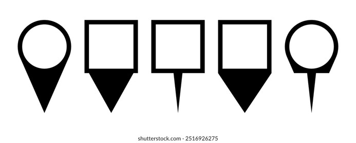 location pin map icon set. vector isolated on white background