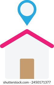 Location Pin Map Icon Vector Flat Illustration