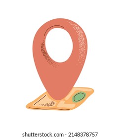 pin de ubicación en el icono aislado del mapa