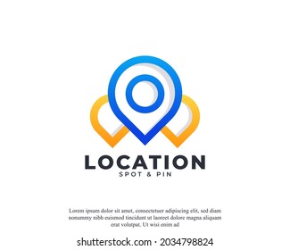 Location Pin Map Logo Design Template Element