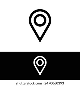 Pin de Locación, marcador de mapa, ícono de destino, Vector, logotipo, Clipart, diseño de ilustración. Diseño de icono de pin de ubicación editable.