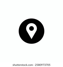 Location Pin Map Marker Icon – GPS Navigation Symbol, Geolocation Pointer, Destination Tag, Position Indicator, Map Locator, Place Finder, Route Tracking, Travel Guide, Direction Navigation Tool