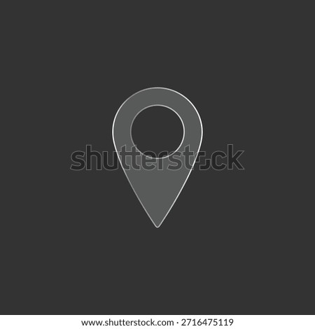Location Pin Map Marker Icon Line Style on Dark Background