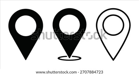 Location Pin Map Marker Icons Set - Navigation, GPS and Place Finder