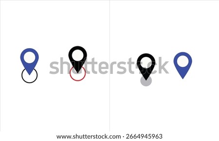 Location pin, map marker symbol, GPS navigation, destination icon, geolocation pointer