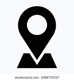 Location Pin, Map And Navigation, Isolated Silhouette Vector Icon.