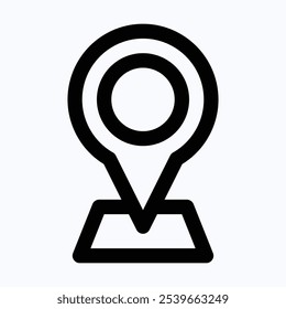 Location Pin Or Map And Navigation Vector Icon Symbol, Isolated Lineal Vector Icon.