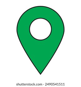 Location pin map point icon color in green.