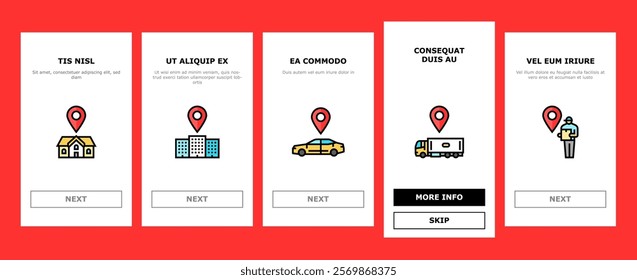 location pin map point onboarding mobile vector place pointer, marker position, mark road, travel label, navigation button location pin map point illustrations