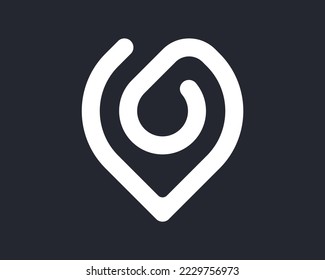 Location Pin Map Point Place Position Line Loop Link Infinity Simple Minimalist Vector Logo Design