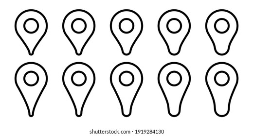 Location pin, map pointer, location mark vector icon illustration material