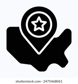 Location Pin, Map Pointer Vector Icon. Isolated Silhouette Vector Icon.