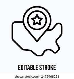 Location Pin, Map Pointer Vector Icon. Isolated Lineal Editable Stroke Vector Icon.