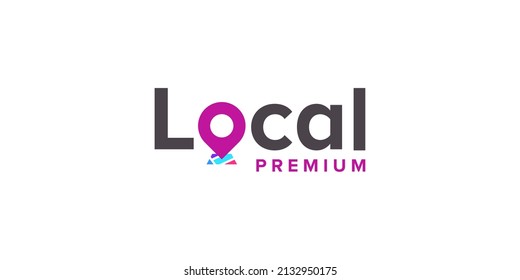 Location Pin Map Route Place Travel Navigation Technology Vector Logo Design