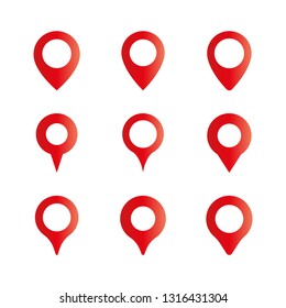 Location Pin, Map Pin Vector Icon, Red Mapping Pin Icon, Red Pins, Drop Pin, GPS.