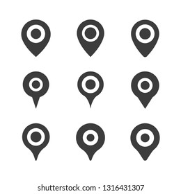 Location Pin, Map Pin Vector Icon, Black Mapping Pin Icon, Black Pins, Drop Pin, GPS. Illustration.