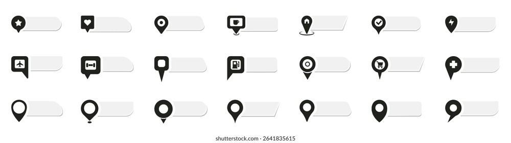 Location pin map vector set