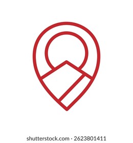 Ilustración de icono de logotipo de marcador de Locación plana