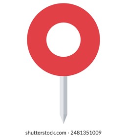 Marcador de pin de Locación con clavo. Icono de mapa de Locación aislado sobre fondo blanco. 