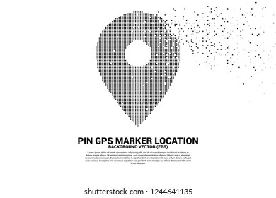 Location pin marker signage pixel style. GPS Technology and transportation concept