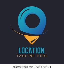 Location pin modern dual-color vector illustration logo design