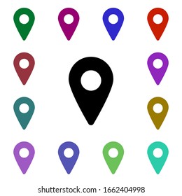 Location pin multi color style icon. Simple glyph, flat vector of web icons for ui and ux, website or mobile application