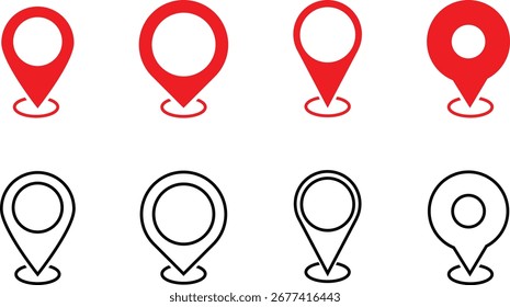 Location Pin Navigation Icon vector illustration with map marker, destination pointer, GPS direction symbol, and travel route design	
