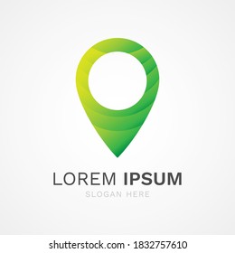 Location pin navigation logo symbol vector with white background