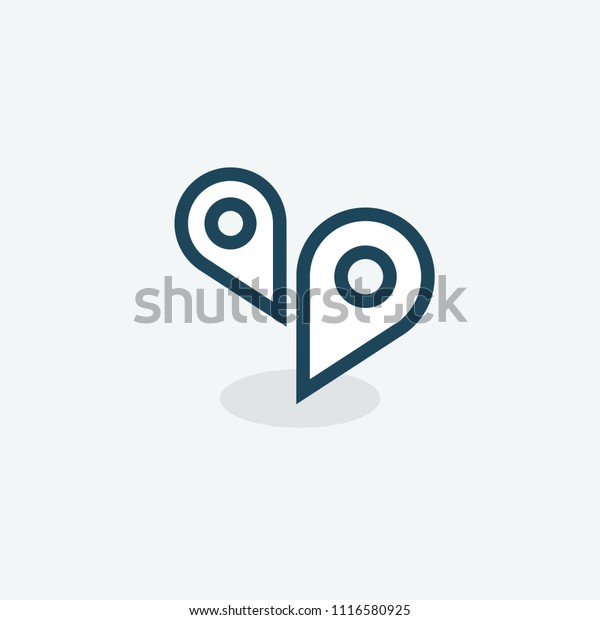 Location pin navigation logo template, Logo\
concept of navigator, guide, booking hotel, Rent a Car, travel\
application. Map marekr icon. Vector flat style illustration modern\
location pin\
logotype.