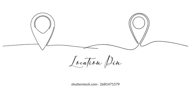 Locación Pin Navegación Concepto de icono minimalista Dibujo continuo de una línea