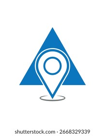 Pino de Local no Ícone Triângulo Azul