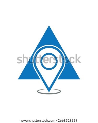 Location Pin on Blue Triangle Icon
