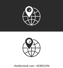 location pin on globe icon