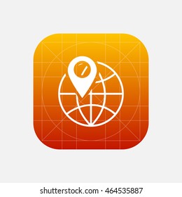 location pin on globe icon