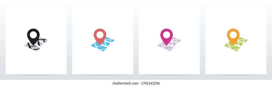 Location Pin On Letter Logo Design E