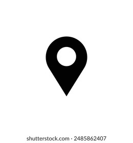 location pin on map destination rute black and white style