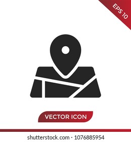 Location pin on map icon vector