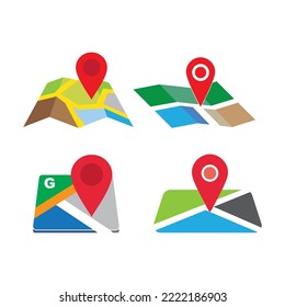 location pin on map icon logo vector design template