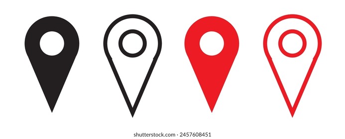 Standort-Pin auf dem Kartensymbol. Ziel-Navigations-Locator-Zeigersymbol. Shop-Adresse-Finder Vektorgrafik markieren