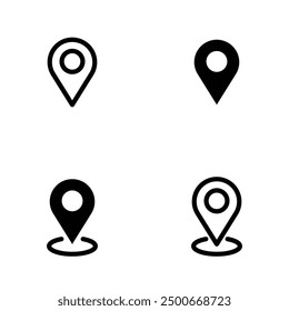 location pin on map iconset destination rute black and white outline drawing style