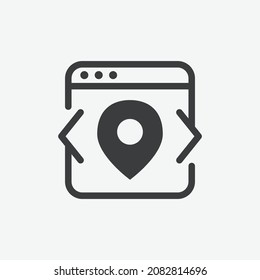 Location Pin OS Window Flat Vector Icon	