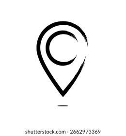 Icono de Vector de contorno de pin de Locación, un simple dibujo de línea de un marcador de mapa para conceptos de navegación, viajes y destino.
